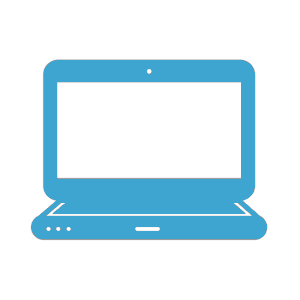 Open laptop icon - light blue
